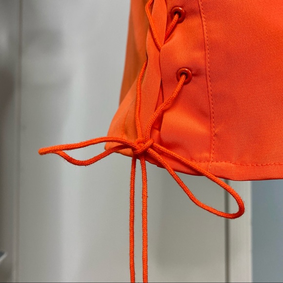 Ralph Lauren Orange Sleeveless Shoelace Stitch Top - Picture 8 of 10